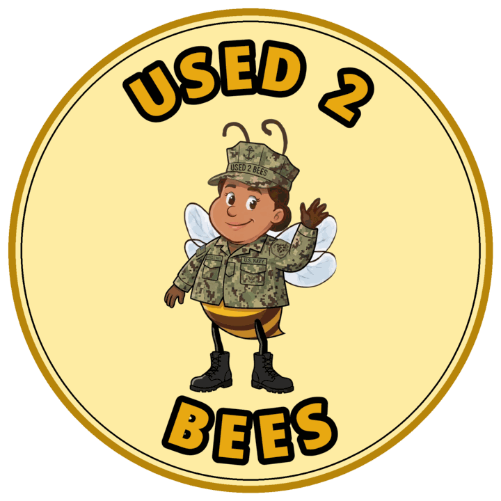 Used 2 Bees circle sticker — Navy Camo (Female)