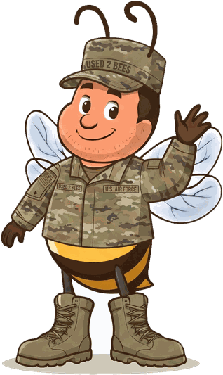 Male Used 2 Bees Air Force mascot in Operational Camouflage Pattern uniform