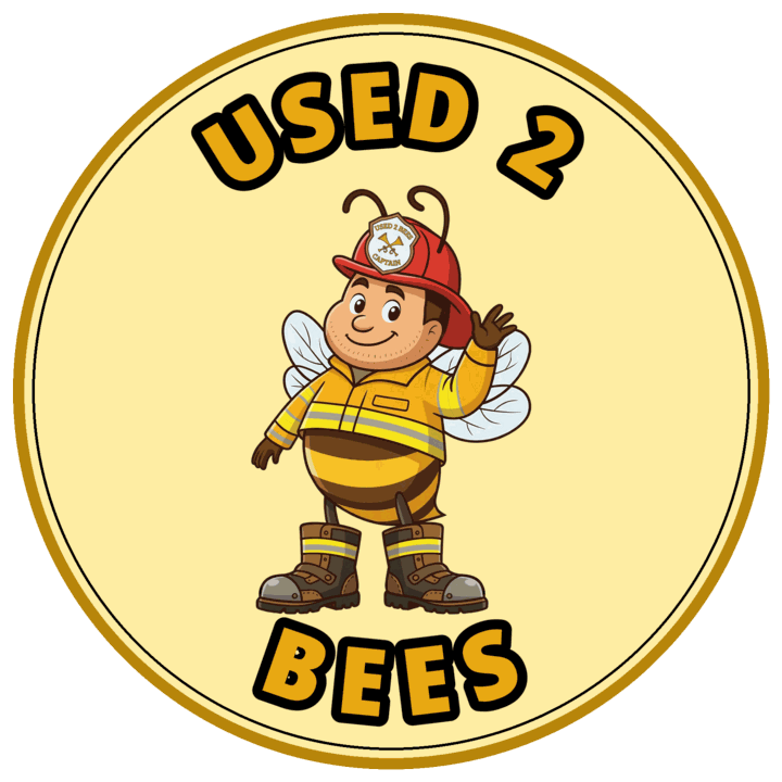 Used 2 Bees circle sticker — Fire Dept — Captain (Red Helmet)