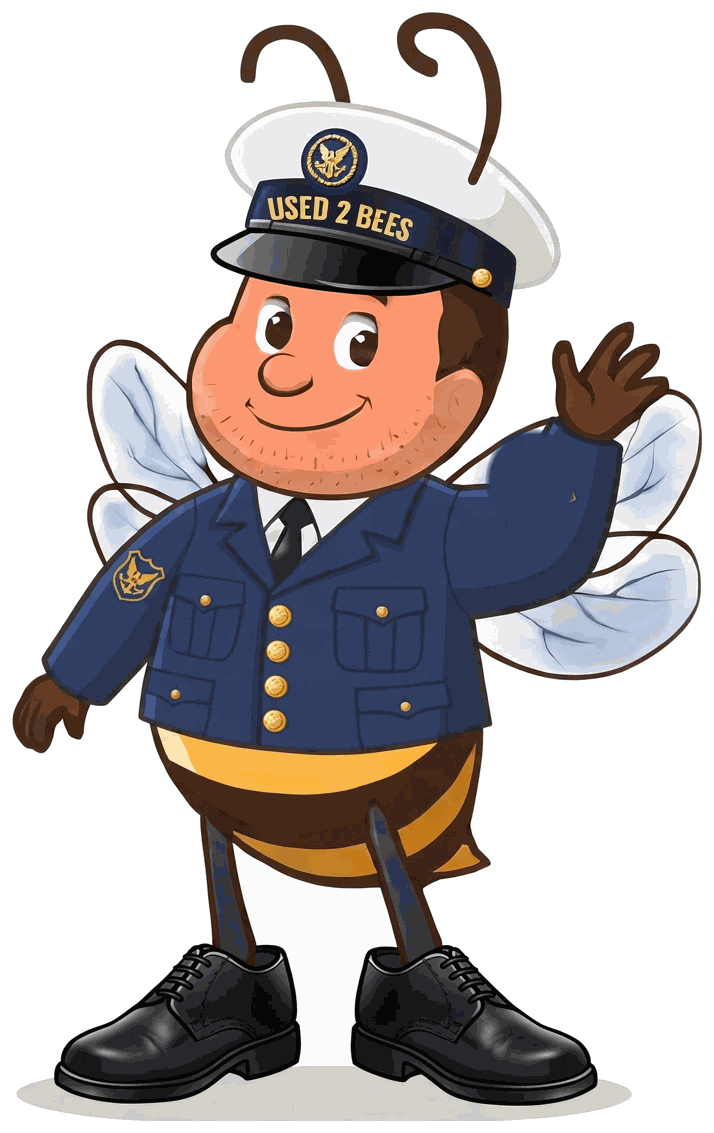 Male Used 2 Bees Coast Guard mascot in dress uniform