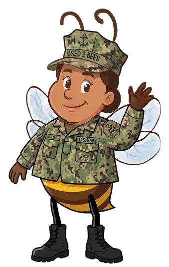 Female Used 2 Bees Navy mascot in Navy Working Uniform