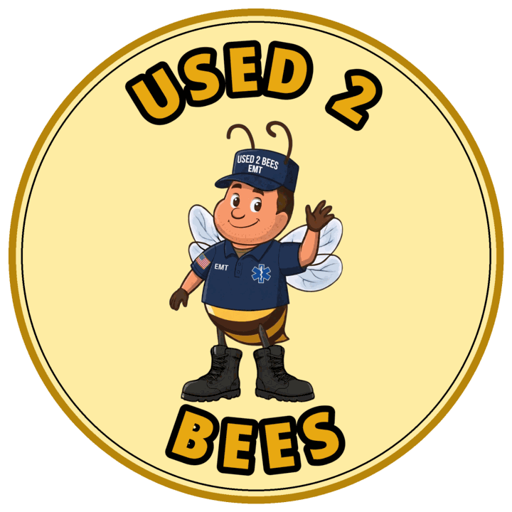 Used 2 Bees Fire Department base bee in yellow turnout gear and a red helmet