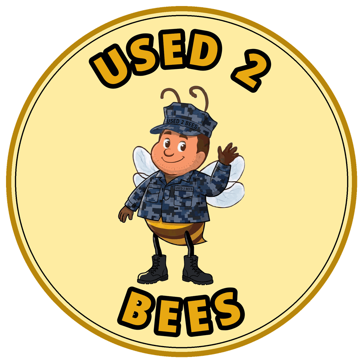 Used 2 Bees circle sticker — Sea Service Bee