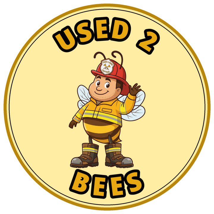Used 2 Bees circle sticker — Fire Dept — Captain (Red Helmet)
